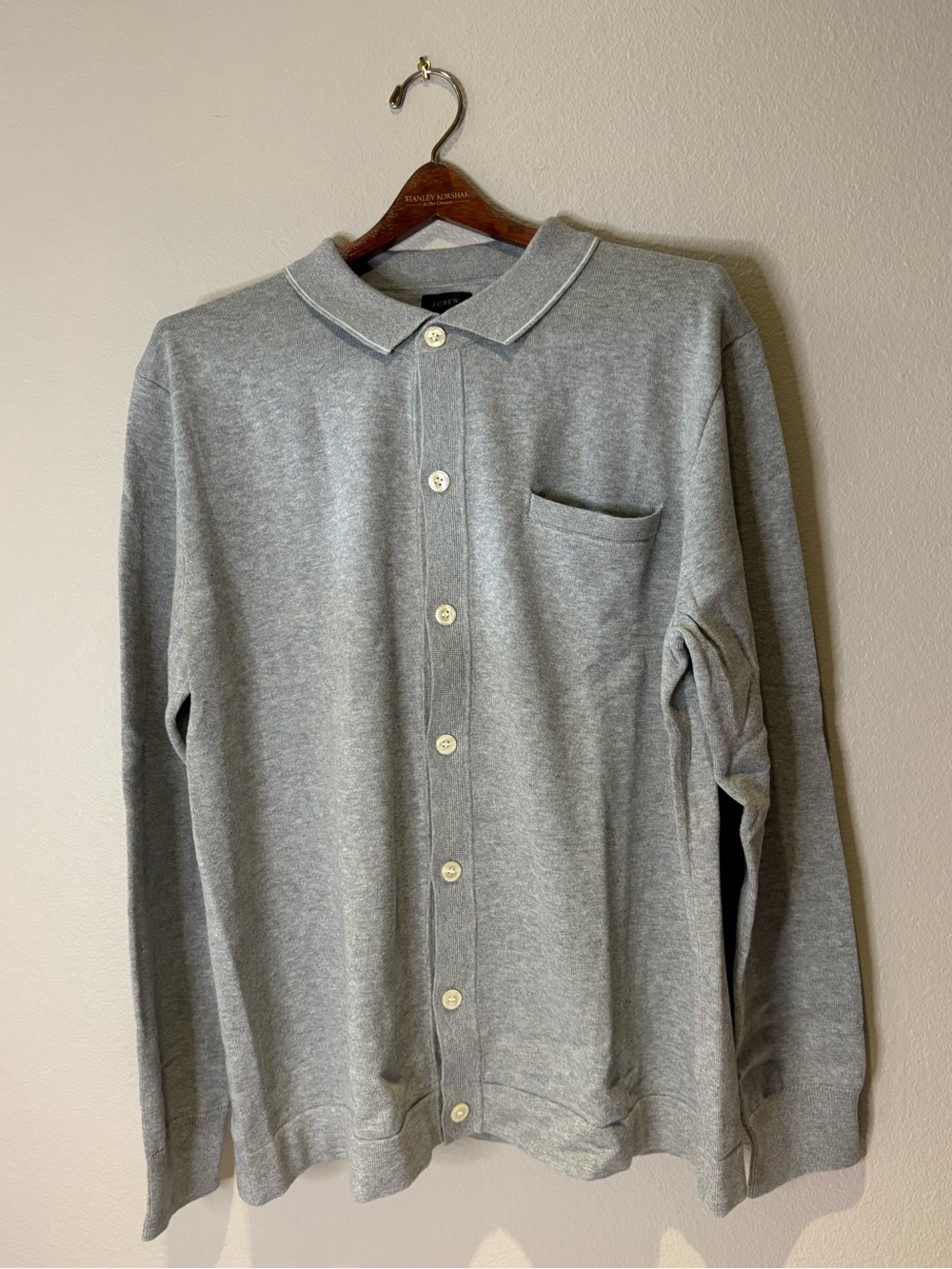 J Crew Cotton Polo Cardigan Sweater